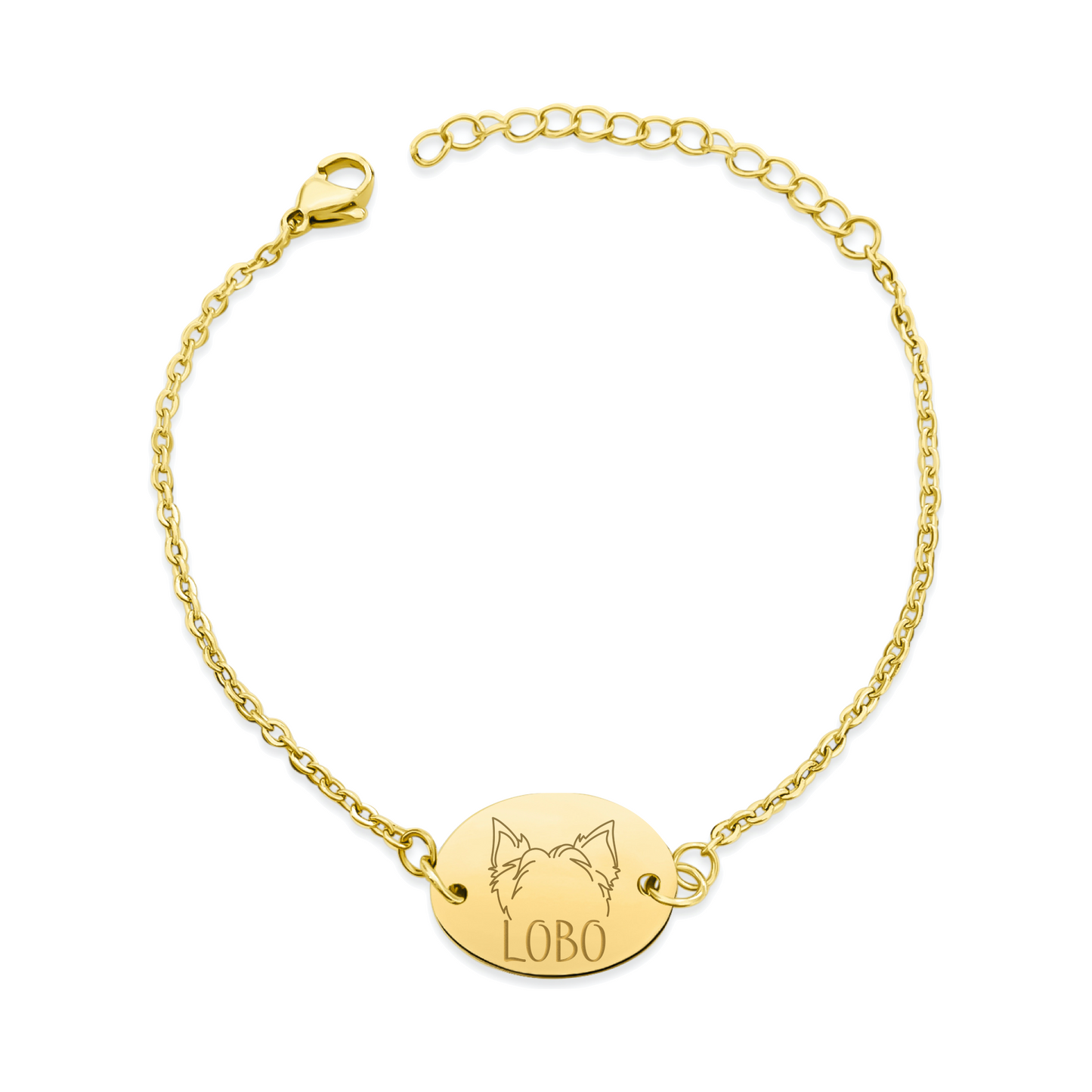 Pulsera Clásica "Orejas" Oval Pet Lovers Oro