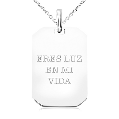 Collar Personalizado Medalla Rectangular "Fotografía" Acero