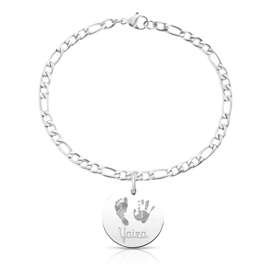 pulsera-personalizada-huella-figaro-acero