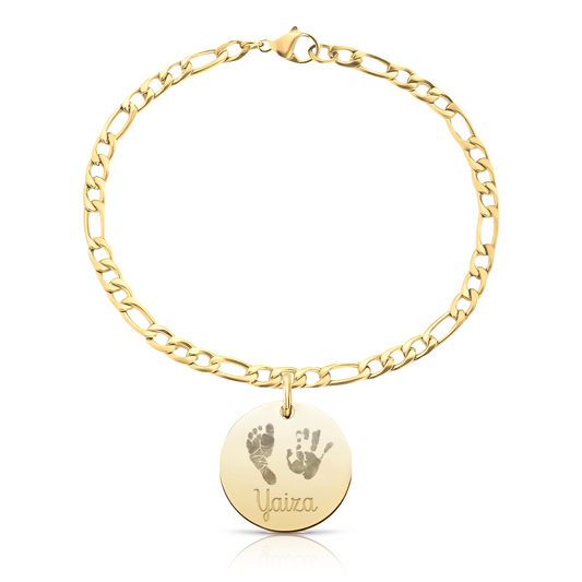 pulsera-personalizada-huella-figaro-oro