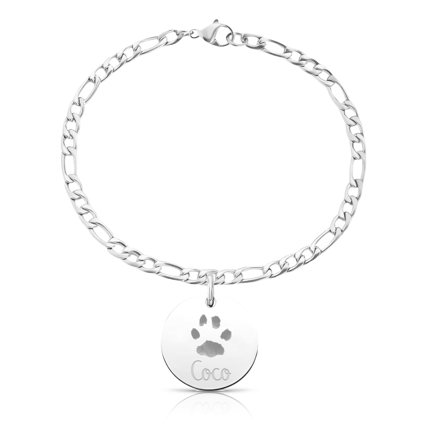 pulsera-personalizada-huella-mascota-figaro-acero