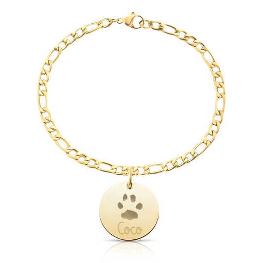 pulsera-personalizada-huella-mascota-figaro-oro