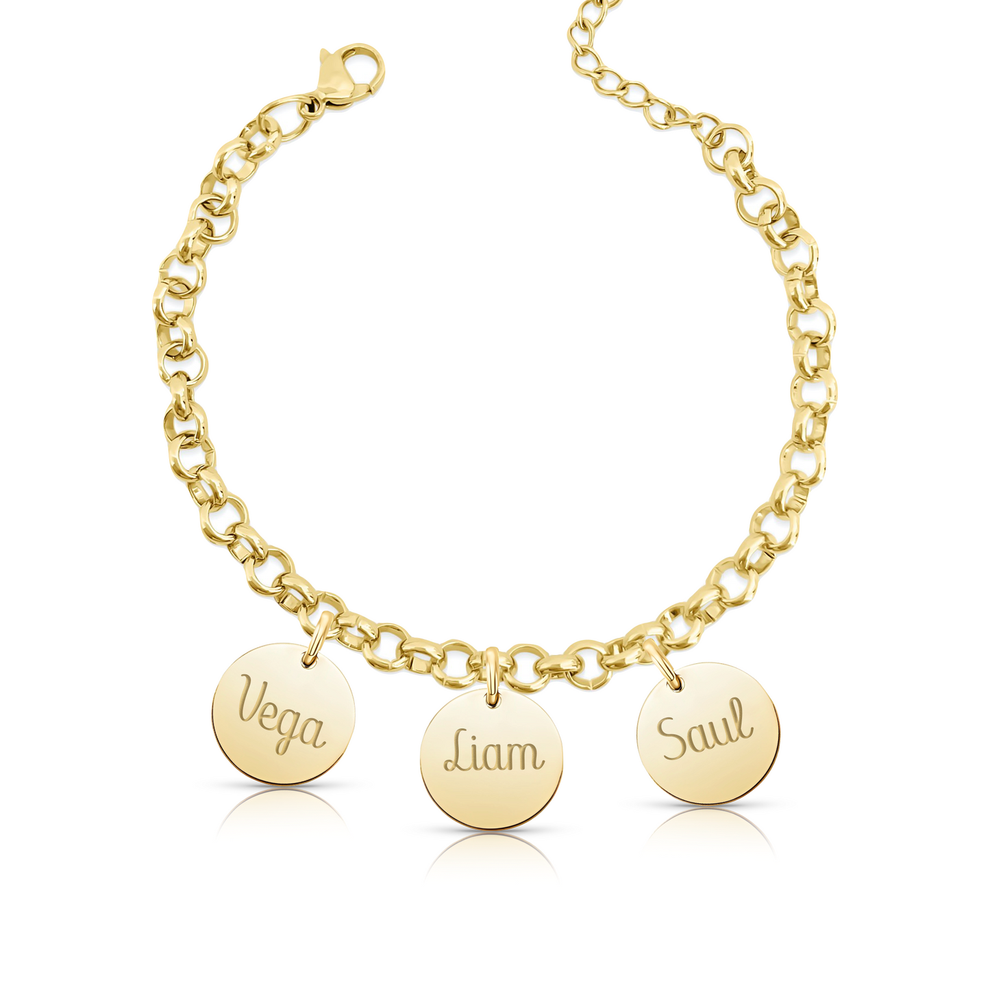 Pulsera Personalizada Belcher "Mini Medalla" Oro