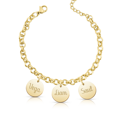 Pulsera Personalizada Belcher "Mini Medalla" Oro