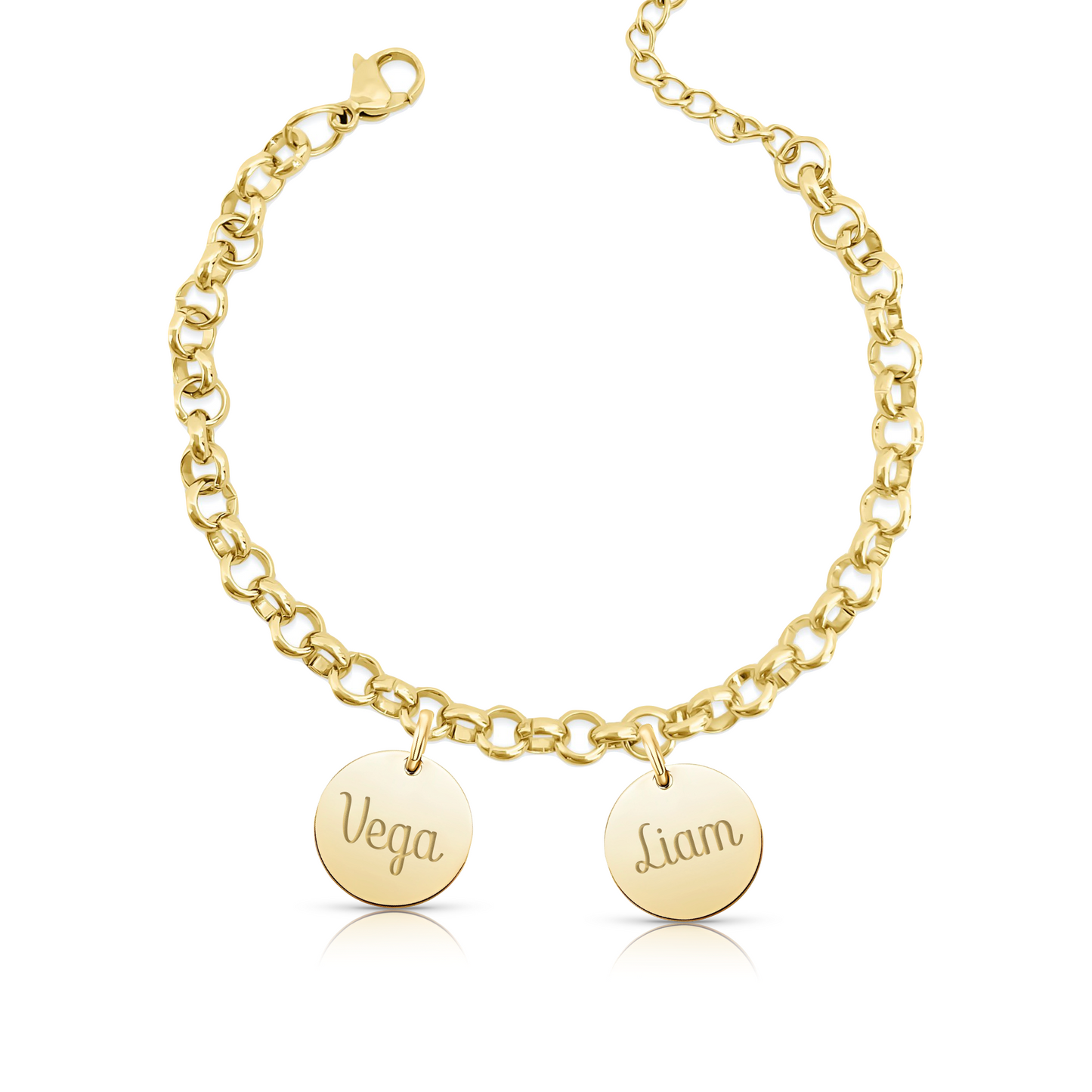 Pulsera Personalizada Belcher "Mini Medalla" Oro