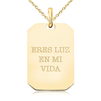 Collar Personalizado Medalla Rectangular "Fotografía" Oro