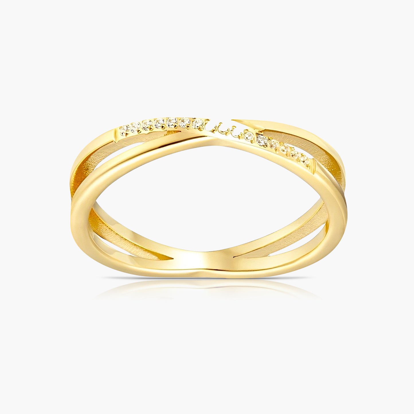 Anillo Cross CZ Oro