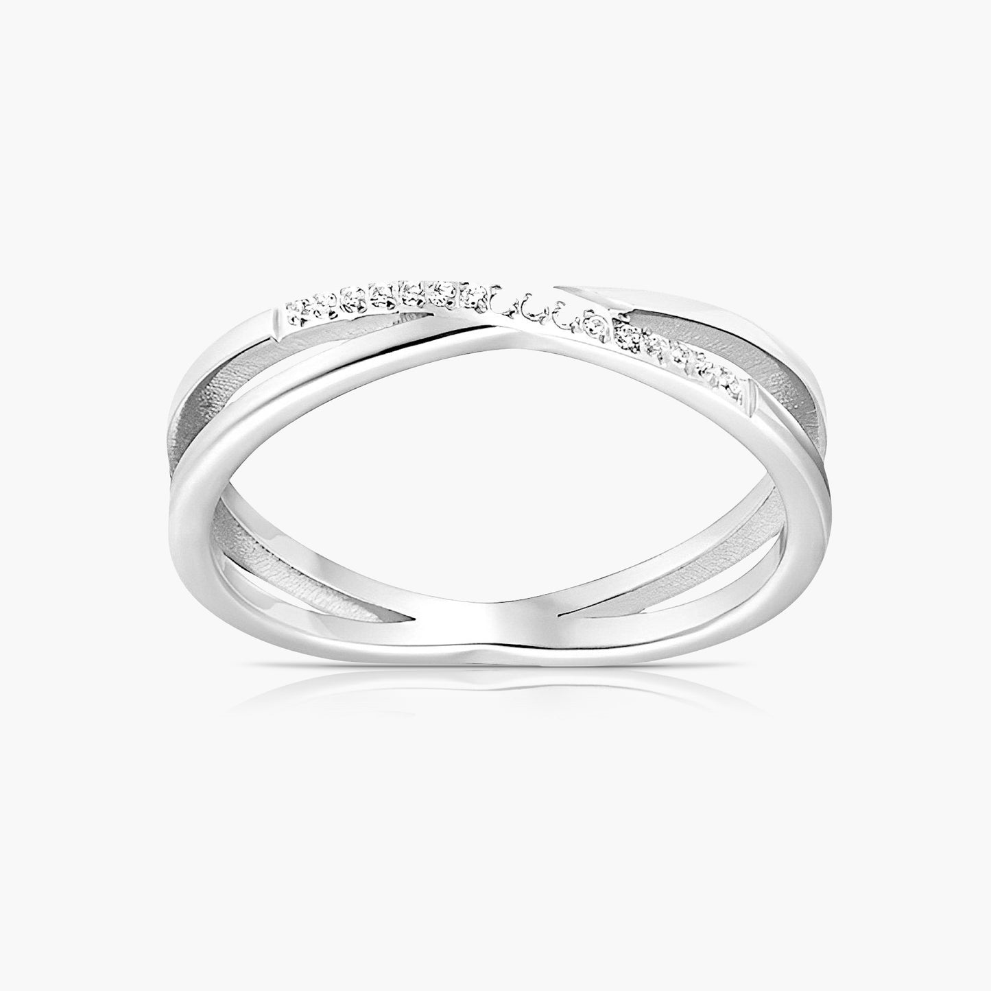 Cross CZ Steel Ring